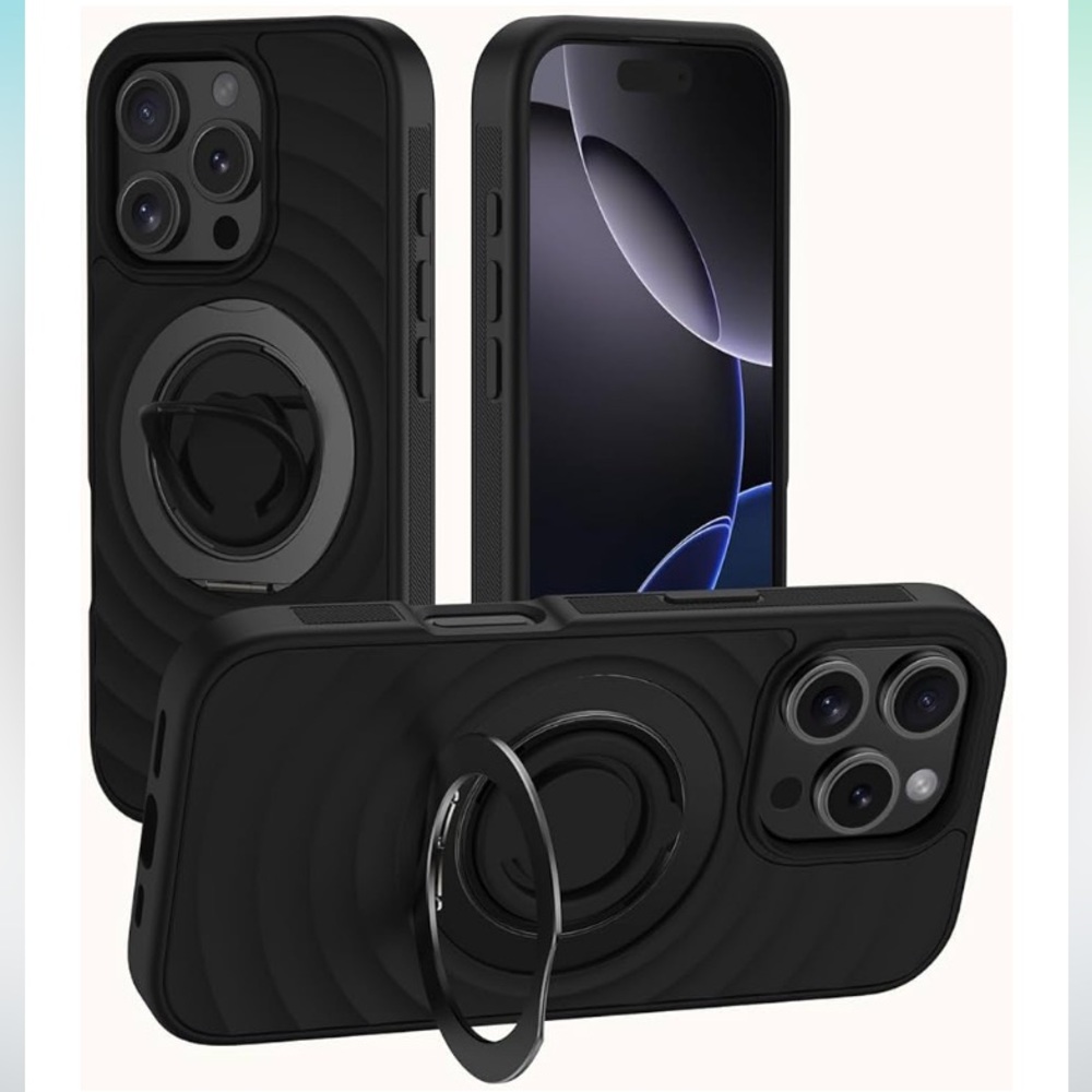 Magnetic Ring Stand for iPhone 16 pro max Case Black NEW - Picture 2 of 9